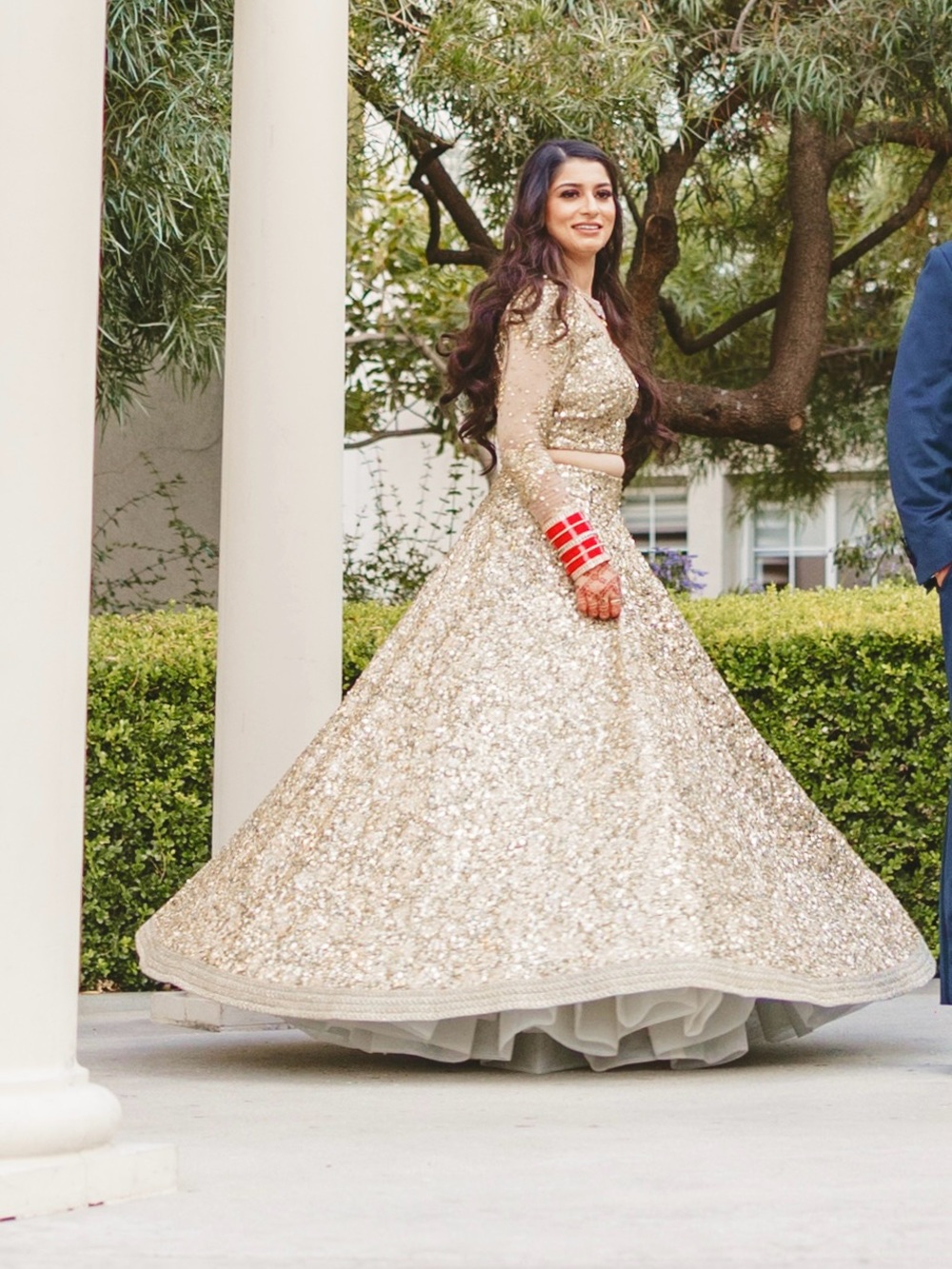 Sabyasachi Ice Blue & Gold Bridal Lehenga with Two Dupattas
